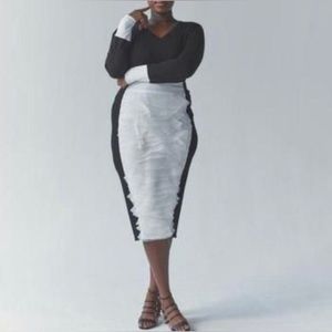 Black skirt with white ruffles in the front size M (18-20)